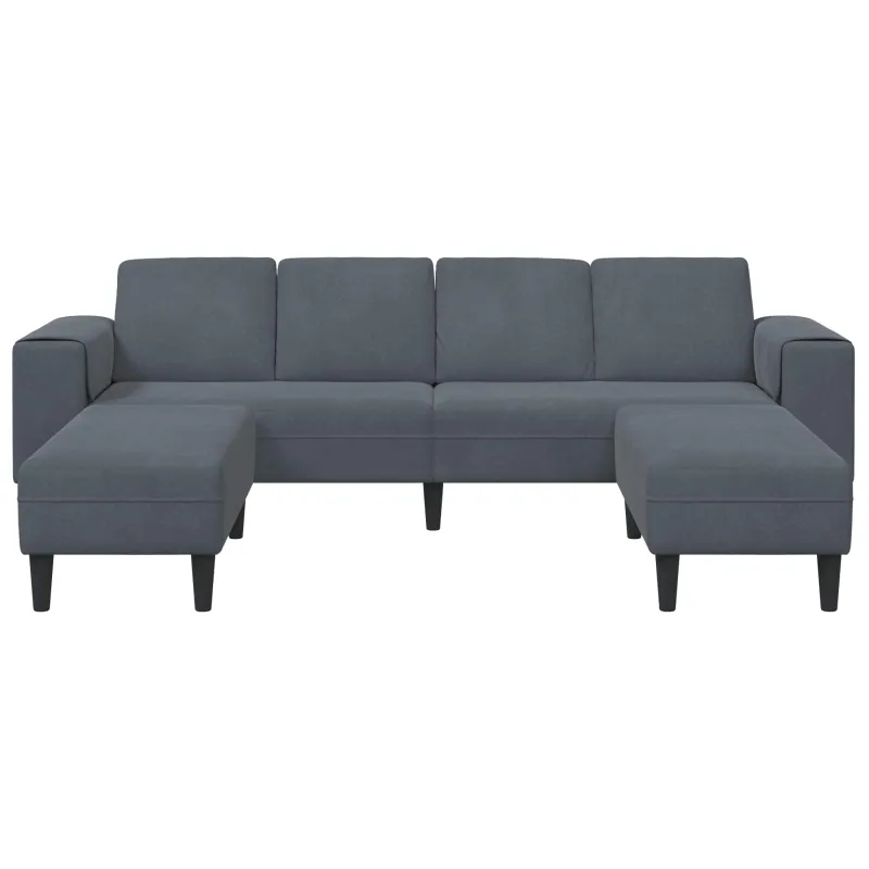 Svetainės sofa 3 pcs Tamsiai pilka 250 x 188 x 76 cm