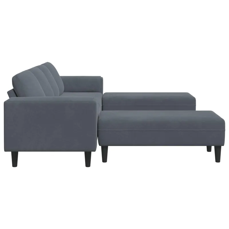 Svetainės sofa 3 pcs Tamsiai pilka 250 x 188 x 76 cm