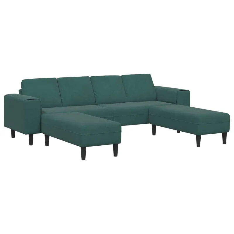 Svetainės sofa 3 pcs Tamsiai žalia 250 x 188 x 76 cm