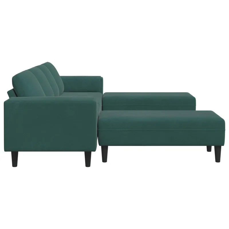 Svetainės sofa 3 pcs Tamsiai žalia 250 x 188 x 76 cm