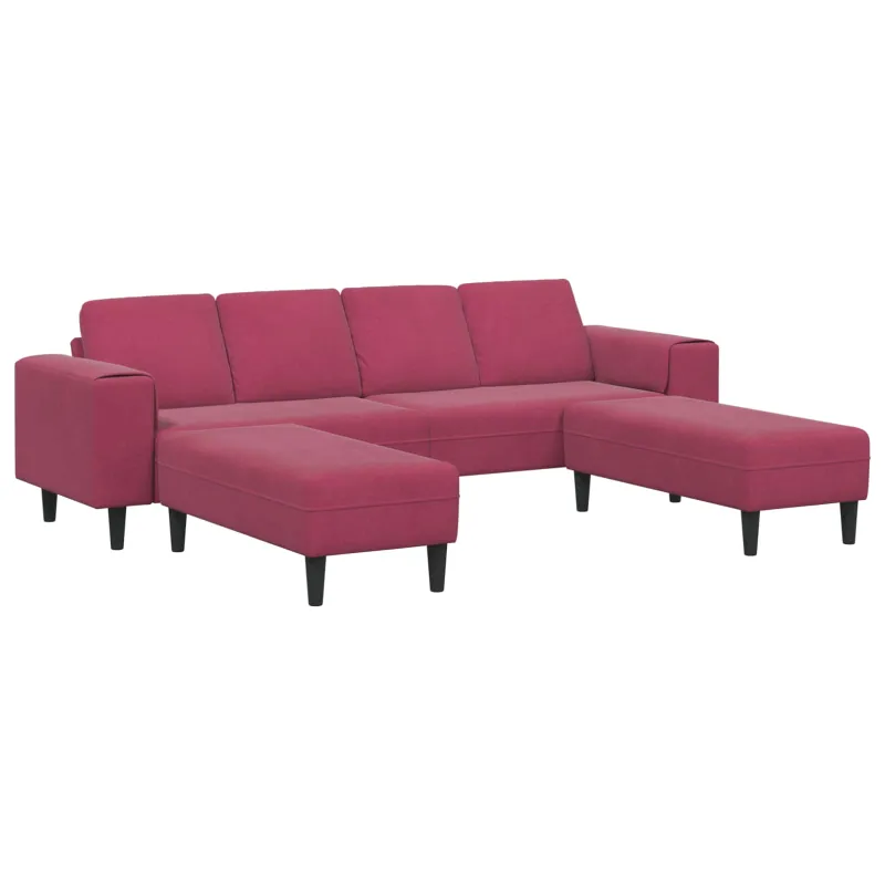 Svetainės sofa 3 pcs Vyno raudona 250 x 188 x 76 cm