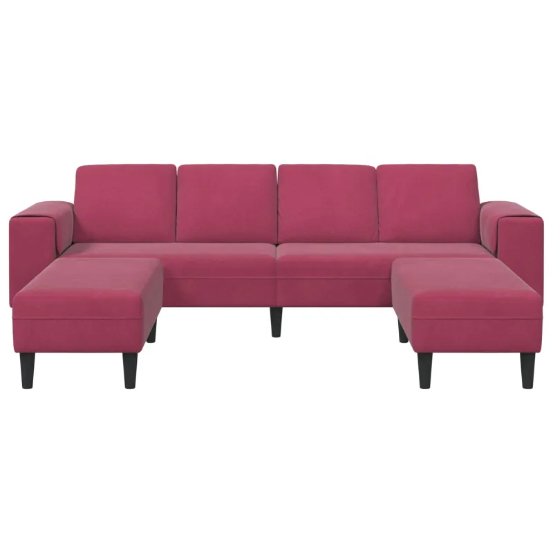 Svetainės sofa 3 pcs Vyno raudona 250 x 188 x 76 cm
