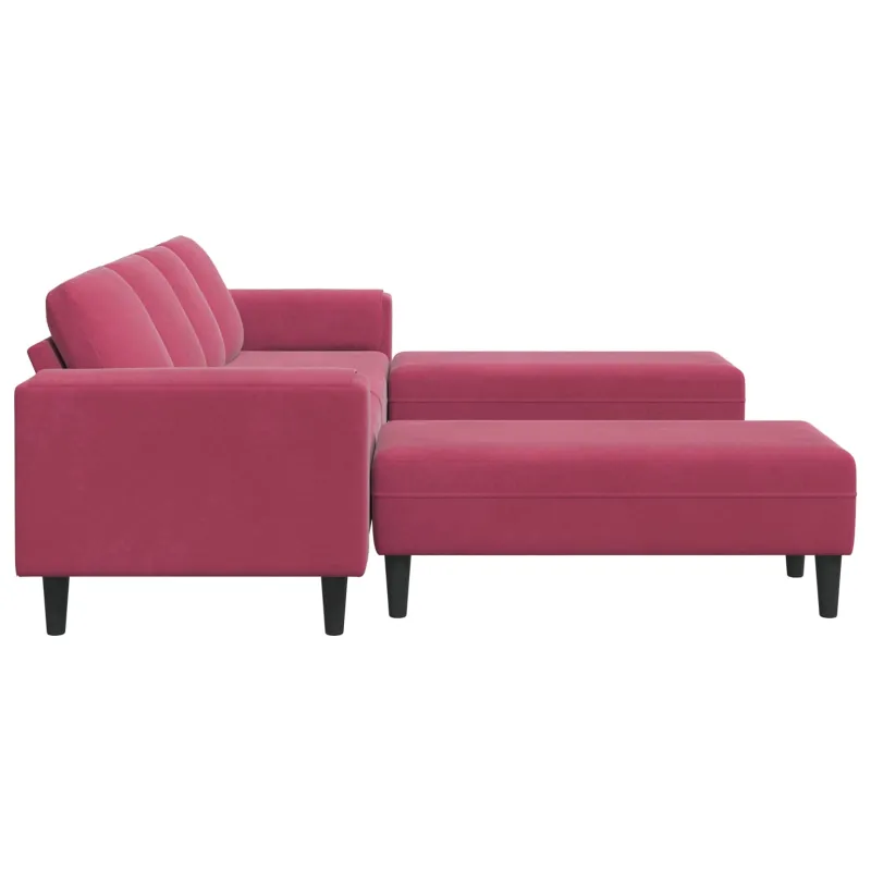 Svetainės sofa 3 pcs Vyno raudona 250 x 188 x 76 cm