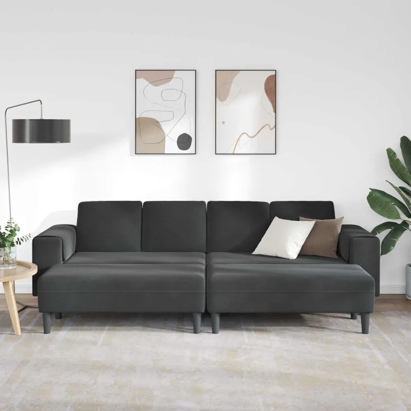 Svetainės sofa 3 pcs Juoda 250 x 188 x 76 cm