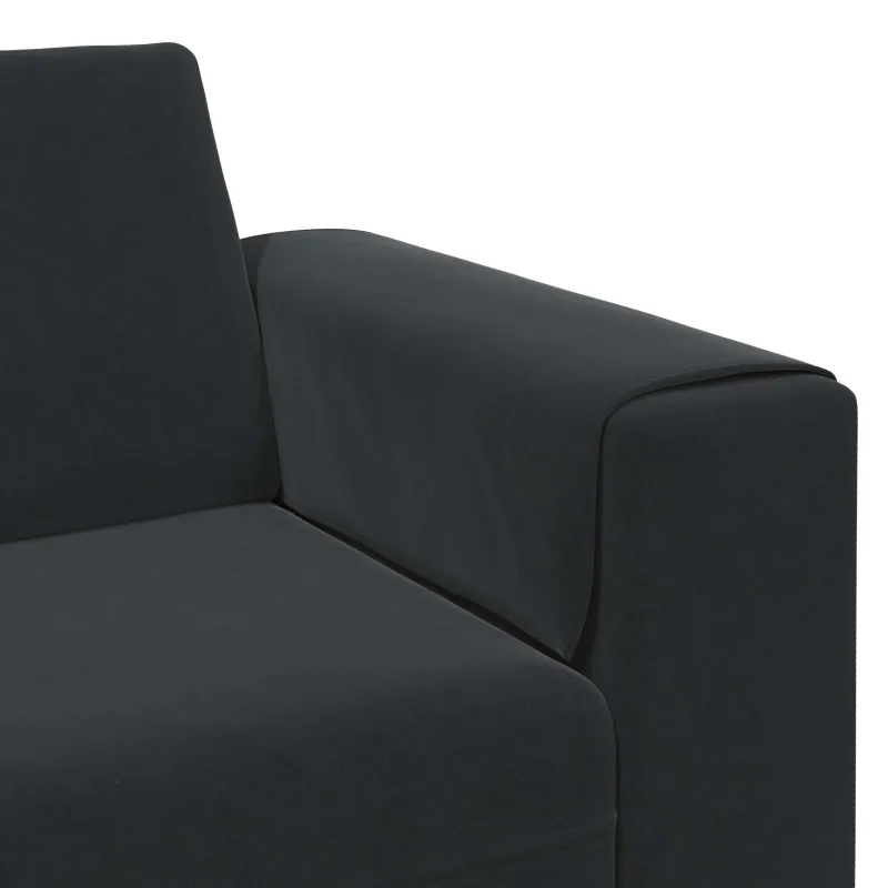 Svetainės sofa 3 pcs Juoda 250 x 188 x 76 cm