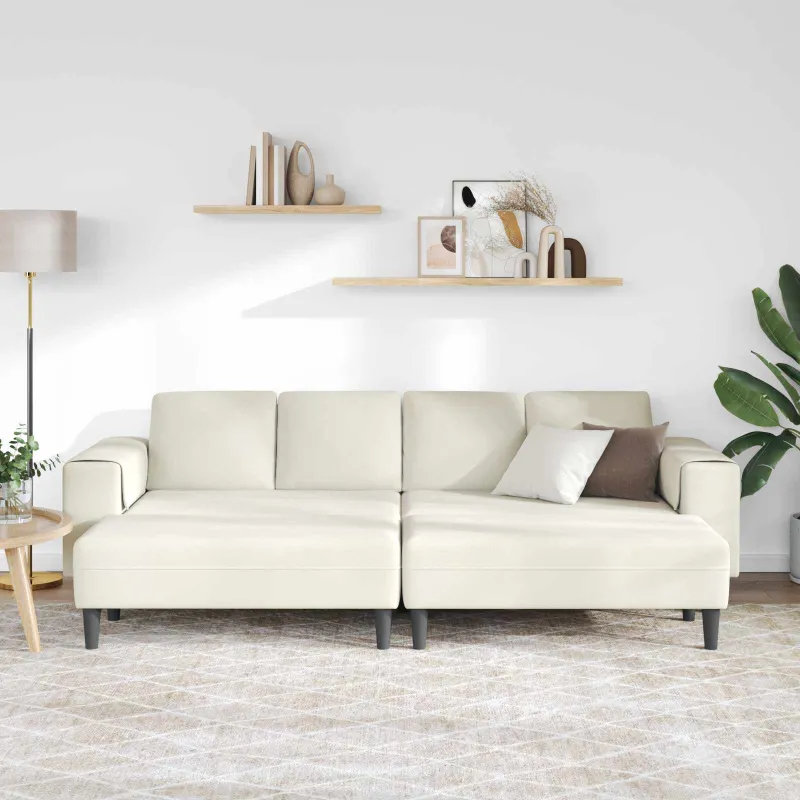 Svetainės sofa 3 pcs Kreminė 250 x 188 x 76 cm