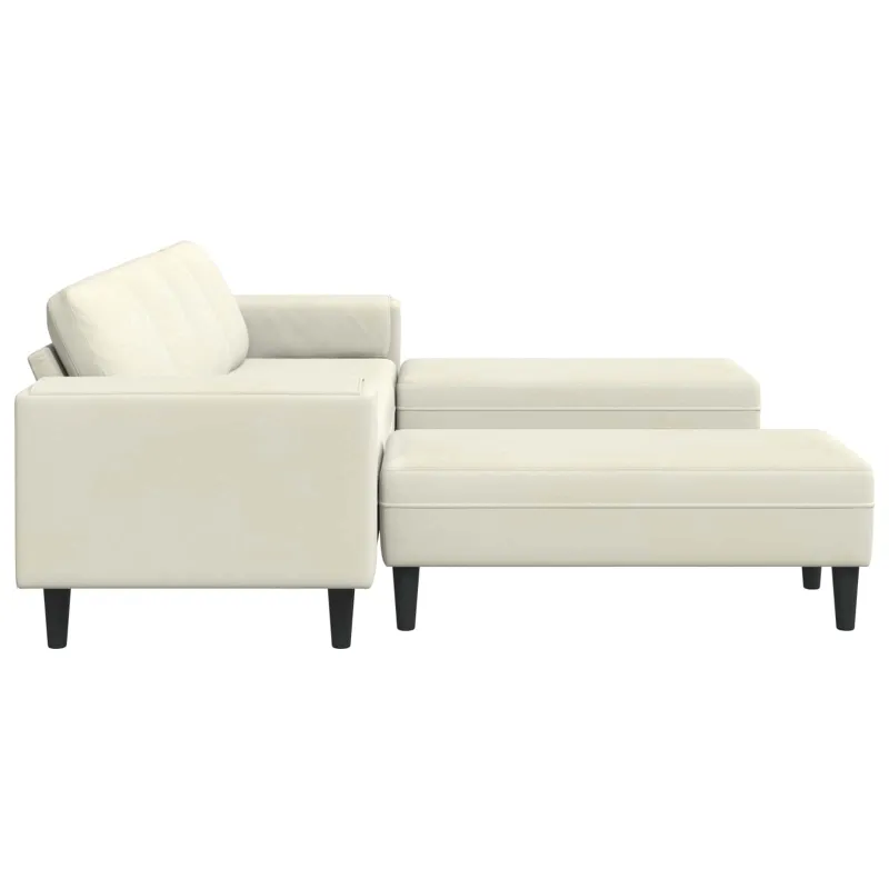 Svetainės sofa 3 pcs Kreminė 250 x 188 x 76 cm