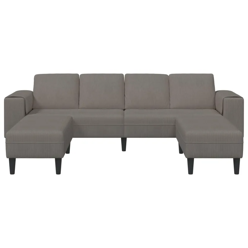 Sofa Šviesiai pilka 250 x 188 x 76 cm Kordūrinis audinys