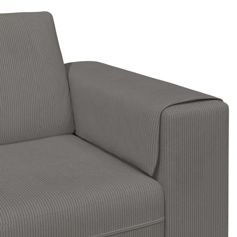 Sofa Šviesiai pilka 250 x 188 x 76 cm Kordūrinis audinys