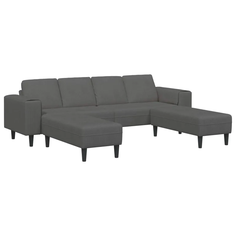 Sofa Tamsiai pilka 250 x 188 x 76 cm Kordūrinis audinys