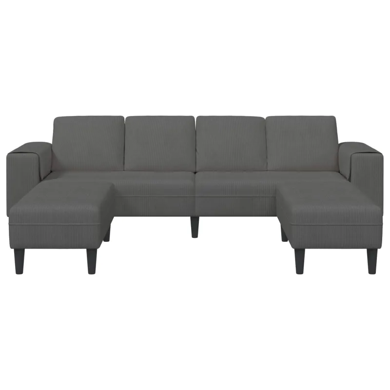 Sofa Tamsiai pilka 250 x 188 x 76 cm Kordūrinis audinys