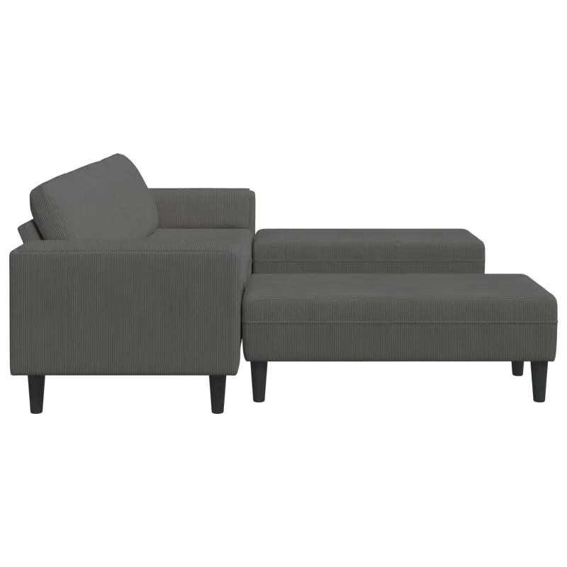 Sofa Tamsiai pilka 250 x 188 x 76 cm Kordūrinis audinys