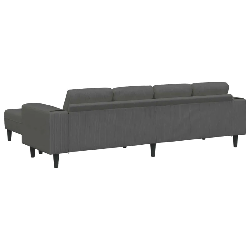 Sofa Tamsiai pilka 250 x 188 x 76 cm Kordūrinis audinys