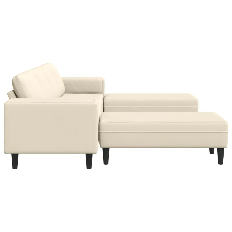 Sofa Kreminė 250 x 188 x 76 cm Kordūrinis audinys