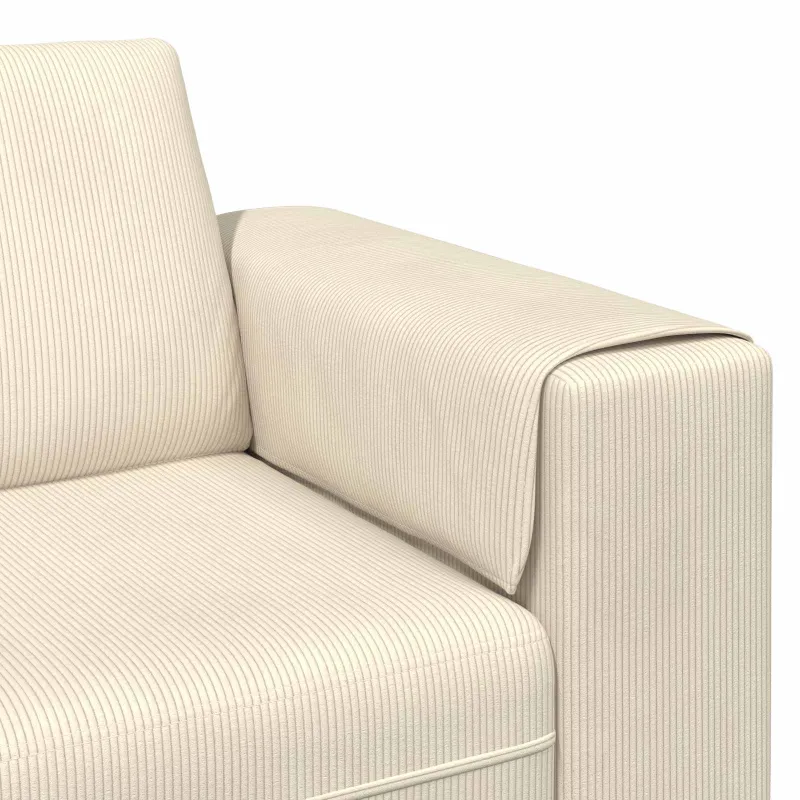 Sofa Kreminė 250 x 188 x 76 cm Kordūrinis audinys