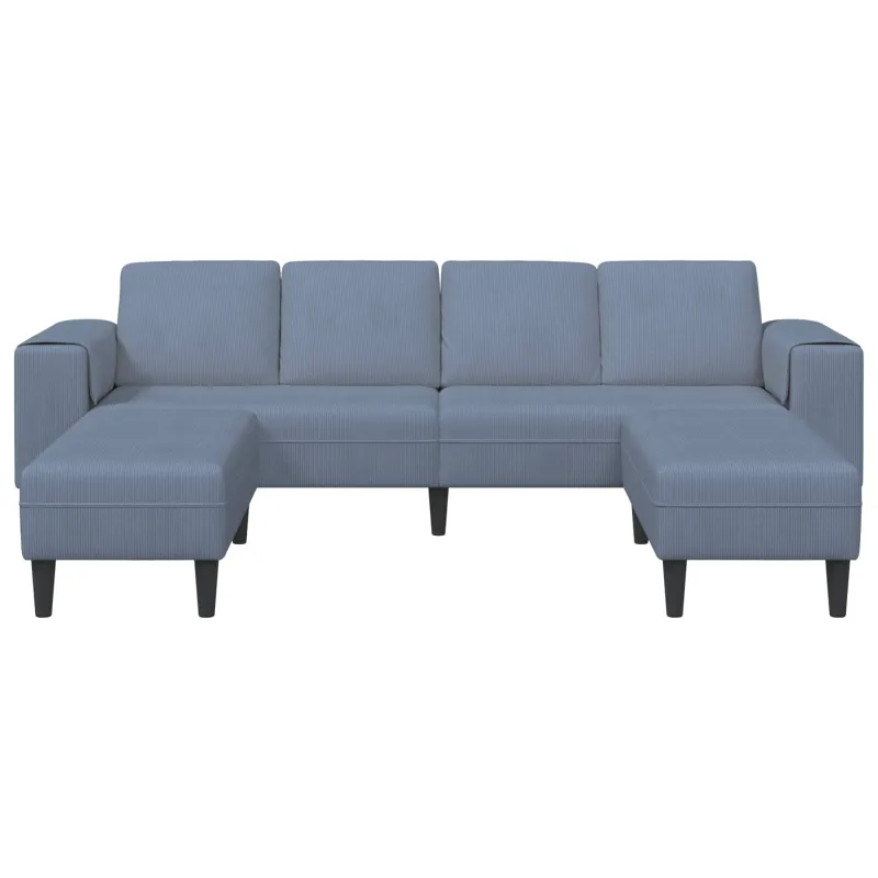 Sofa Mėlyna 250 x 188 x 76 cm Kordūrinis audinys