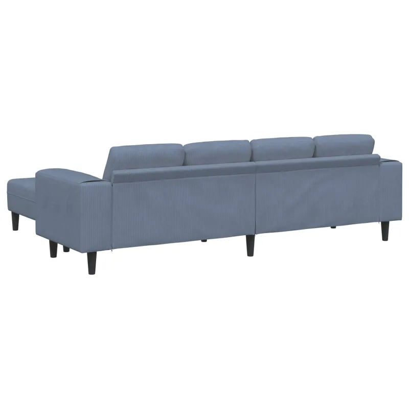 Sofa Mėlyna 250 x 188 x 76 cm Kordūrinis audinys