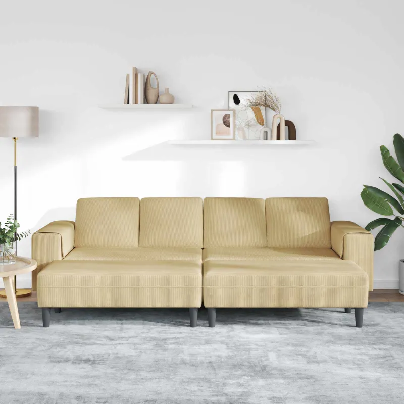 Sofa Pilkai žalia 250 x 188 x 76 cm Kordūrinis audinys