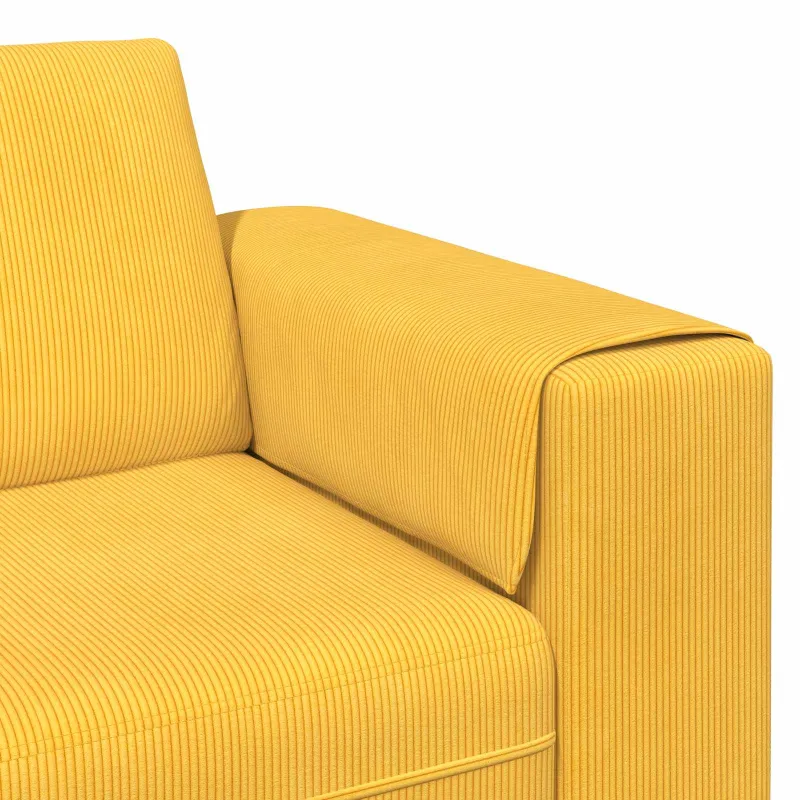Sofa Šviesi geltona 250 x 188 x 76 cm Kordūrinis audinys