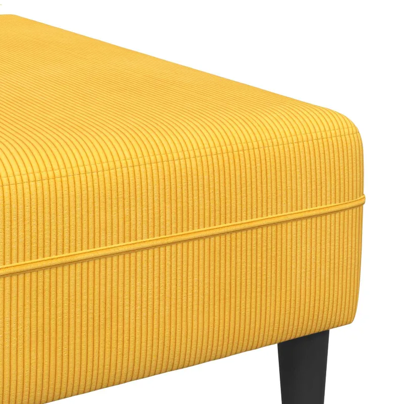 Sofa Šviesi geltona 250 x 188 x 76 cm Kordūrinis audinys