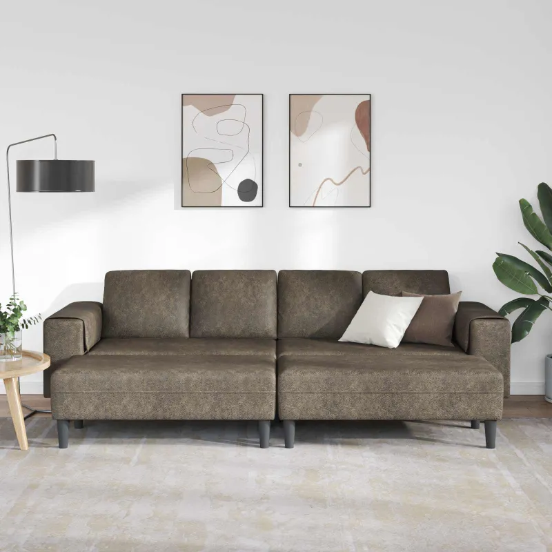Svetainės sofa 3 pcs Tamsiai pilka