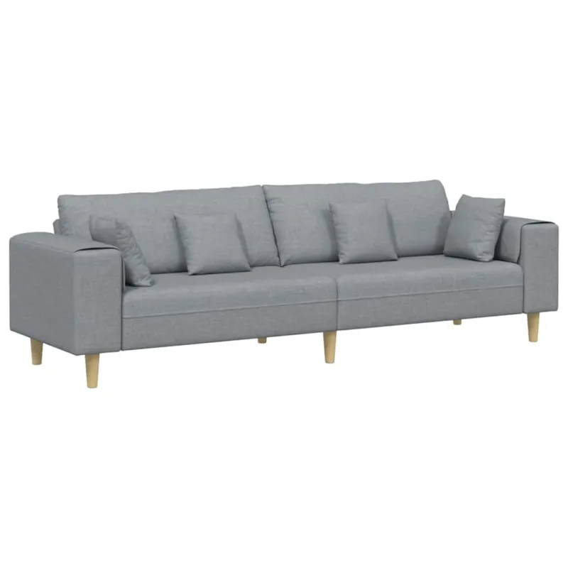 Sofa su pagalve Šviesiai pilka 250 x 77 x 76 cm audinys