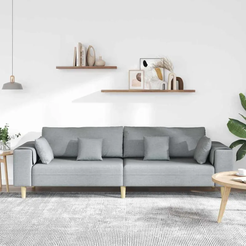 Sofa su pagalve Šviesiai pilka 250 x 77 x 76 cm audinys