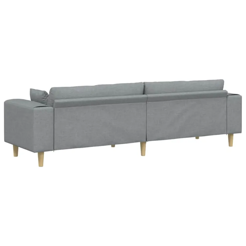 Sofa su pagalve Šviesiai pilka 250 x 77 x 76 cm audinys