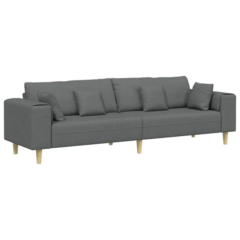 Sofa su pagalve Tamsiai pilka 250 x 77 x 76 cm audinys