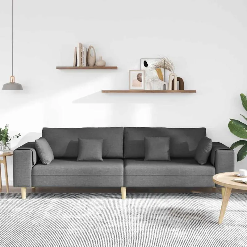 Sofa su pagalve Tamsiai pilka 250 x 77 x 76 cm audinys