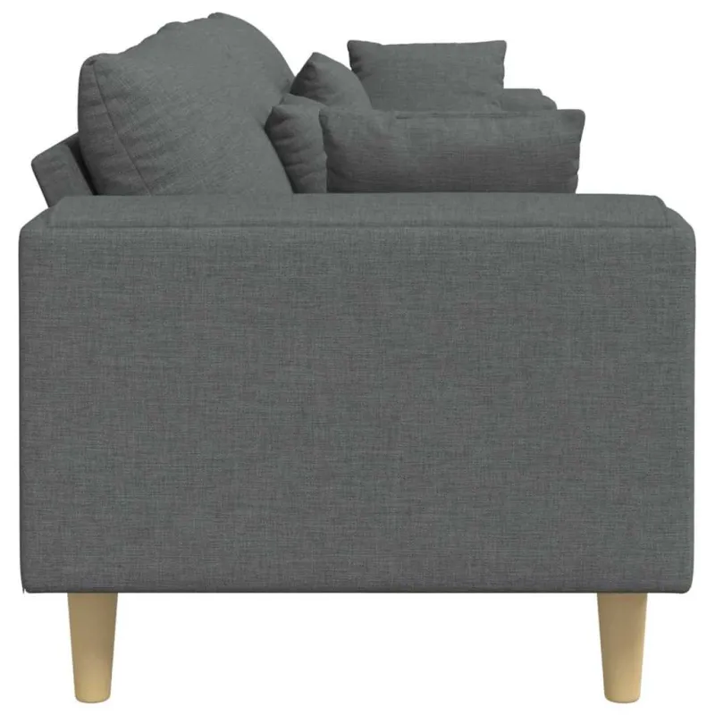 Sofa su pagalve Tamsiai pilka 250 x 77 x 76 cm audinys