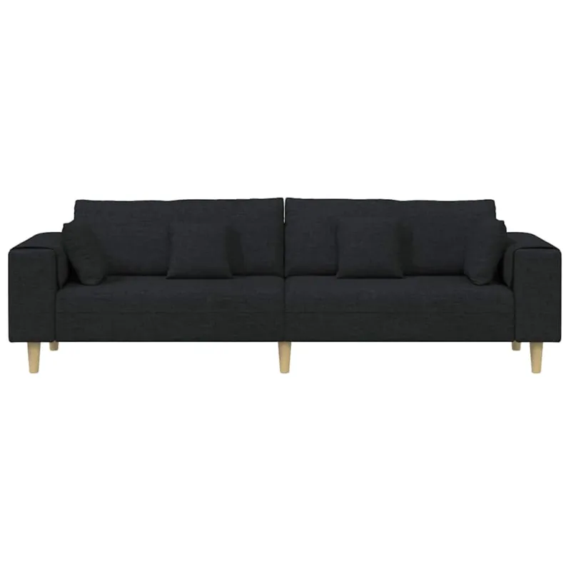Sofa su pagalve Juoda 250 x 77 x 76 cm audinys
