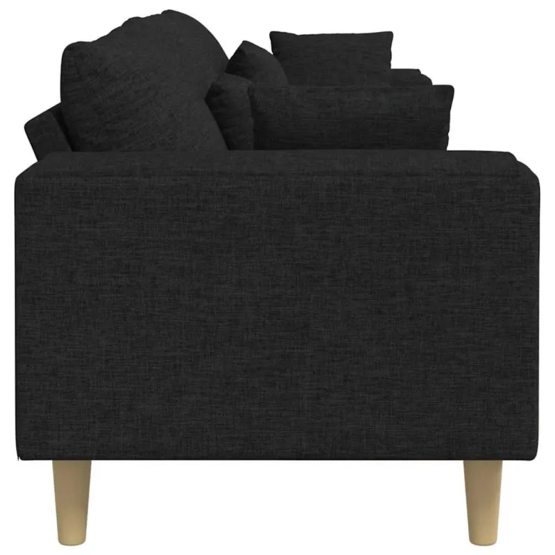 Sofa su pagalve Juoda 250 x 77 x 76 cm audinys