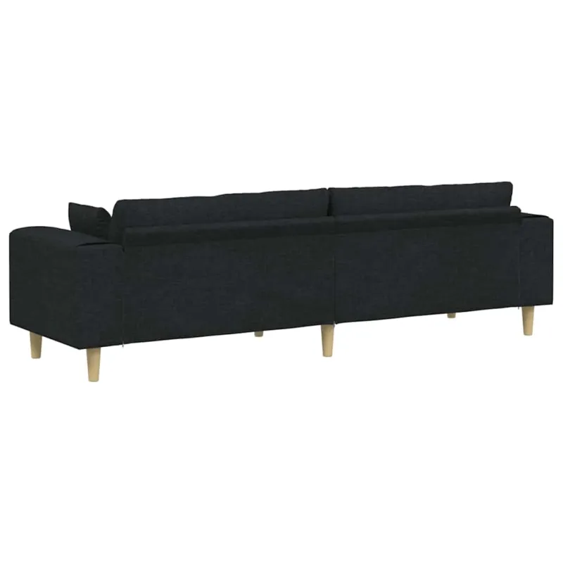 Sofa su pagalve Juoda 250 x 77 x 76 cm audinys