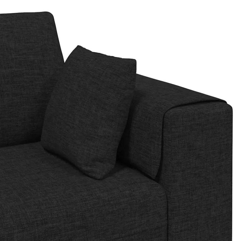 Sofa su pagalve Juoda 250 x 77 x 76 cm audinys