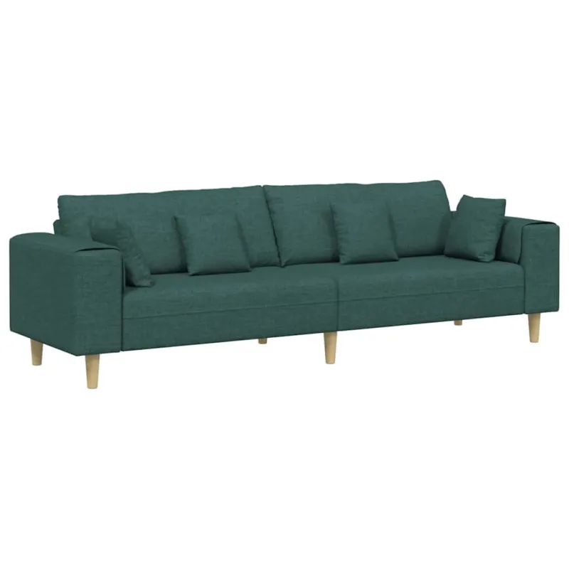 Sofa su pagalve Tamsiai žalia 250 x 77 x 76 cm audinys