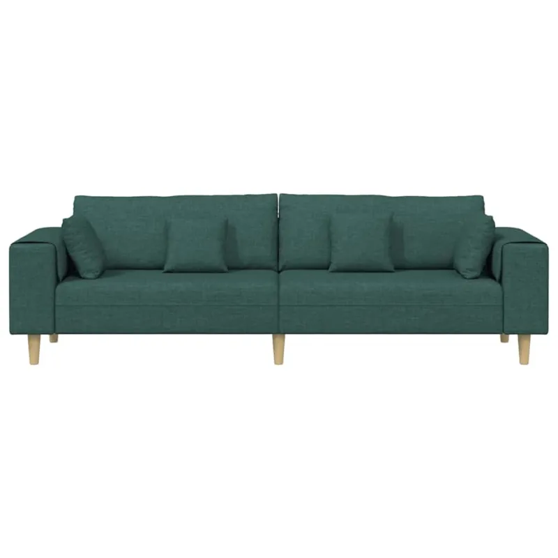 Sofa su pagalve Tamsiai žalia 250 x 77 x 76 cm audinys