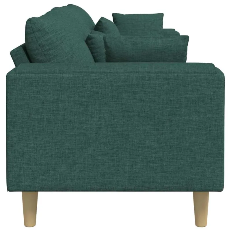 Sofa su pagalve Tamsiai žalia 250 x 77 x 76 cm audinys