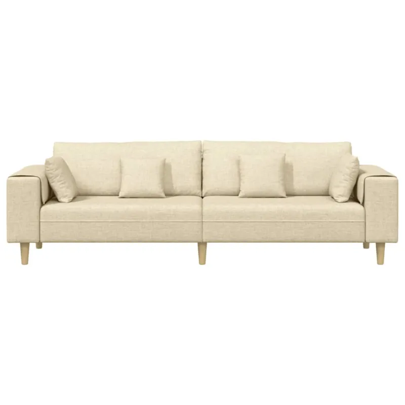 Sofa su pagalve Kreminė 250 x 77 x 76 cm audinys