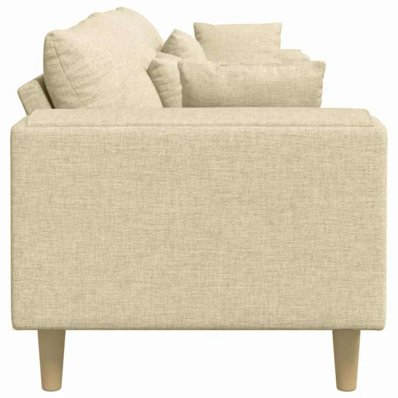 Sofa su pagalve Kreminė 250 x 77 x 76 cm audinys