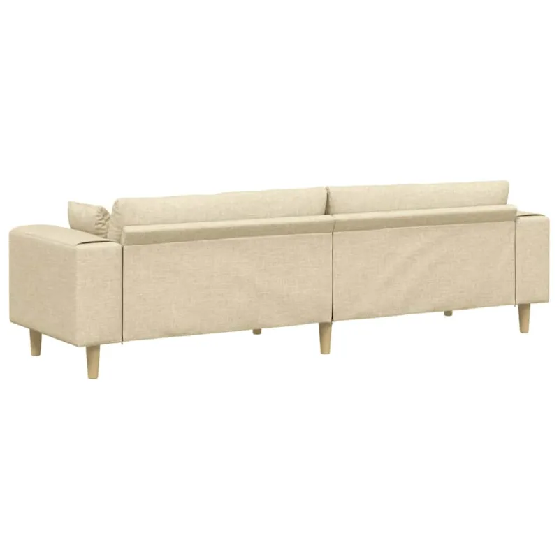 Sofa su pagalve Kreminė 250 x 77 x 76 cm audinys