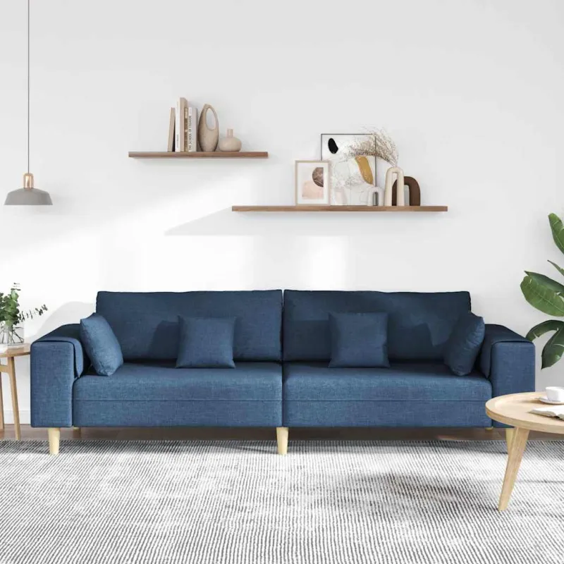 Sofa su pagalve Mėlyna 250 x 77 x 76 cm audinys