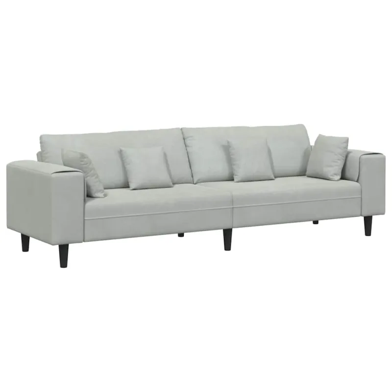 Sofa Šviesiai pilka 250 x 77 x 76 cm Aksomas