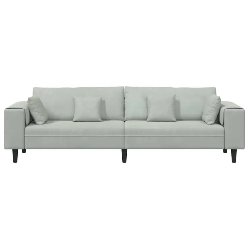 Sofa Šviesiai pilka 250 x 77 x 76 cm Aksomas
