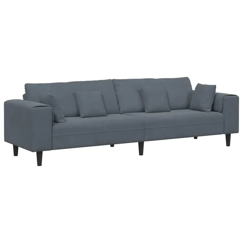 Sofa Tamsiai pilka 250 x 77 x 76 cm Aksomas