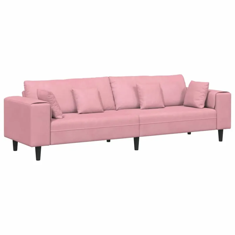Sofa Rožinė 250 x 77 x 76 cm Aksomas