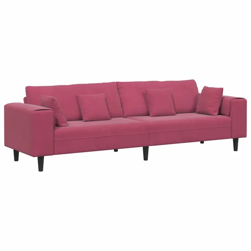 Sofa Vyno raudona 250 x 77 x 76 cm Aksomas