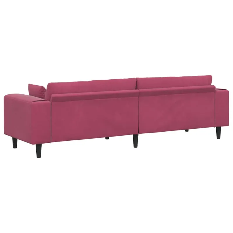 Sofa Vyno raudona 250 x 77 x 76 cm Aksomas