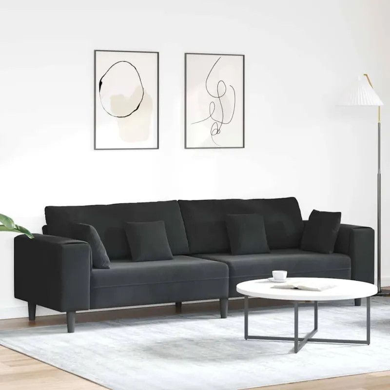 Sofa Juoda 250 x 77 x 76 cm Aksomas