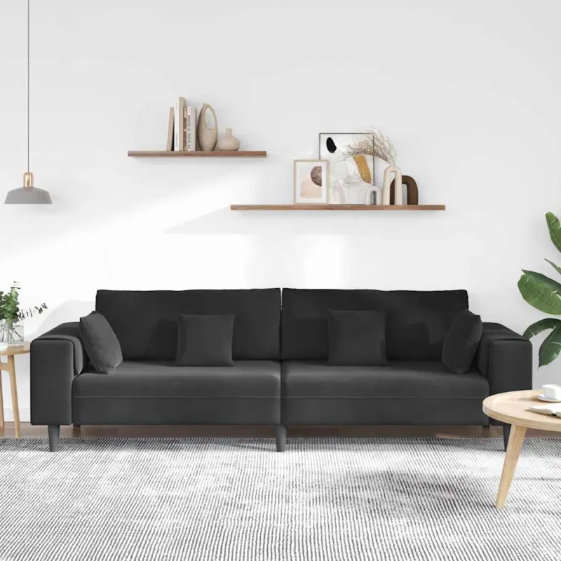 Sofa Juoda 250 x 77 x 76 cm Aksomas